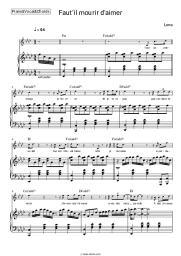 Sheet music, chords Lena - Faut'il mourir d'aimer