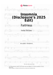 Sheet music, chords Faithless, Disclosure - Insomnia (Disclosure’s 2025 Edit)