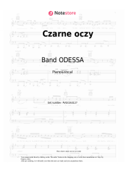 Sheet music, chords Band ODESSA - Czarne oczy