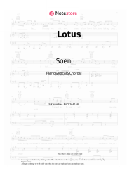 Sheet music, chords Soen - Lotus