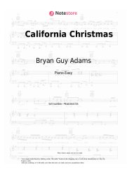 Sheet music, chords Bryan Guy Adams, Alan Doyle, Alessia Cara, The Sheepdogs - California Christmas