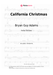Sheet music, chords Bryan Guy Adams, Alan Doyle, Alessia Cara, The Sheepdogs - California Christmas