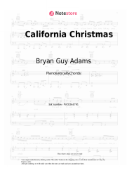 Sheet music, chords Bryan Guy Adams, Alan Doyle, Alessia Cara, The Sheepdogs - California Christmas
