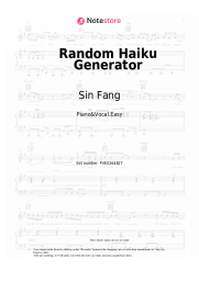 Sheet music, chords Sin Fang, Sóley, Örvar Smárason - Random Haiku Generator
