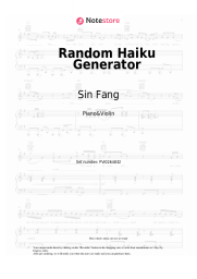 Sheet music, chords Sin Fang, Sóley, Örvar Smárason - Random Haiku Generator