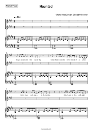 Sheet music, chords Shane MacGowan, Sinead O'Connor - Haunted