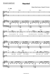 Sheet music, chords Shane MacGowan, Sinead O'Connor - Haunted