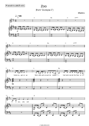 Sheet music, chords Shakira - Zoo (From 'Zootopia 2')