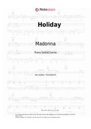 Sheet music, chords Madonna - Holiday