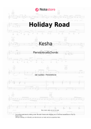 Sheet music, chords Kesha - Holiday Road