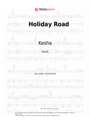 Sheet music, chords Kesha - Holiday Road