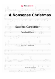 Sheet music, chords Sabrina Carpenter - A Nonsense Christmas