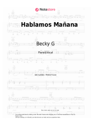 Sheet music, chords Becky G - Hablamos Mañana