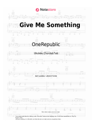 Sheet music, chords OneRepublic - Give Me Something