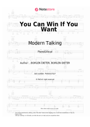 Sheet music, chords Modern Talking - You Can Win If You Want