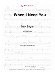 Sheet music, chords Leo Sayer - When I Need You