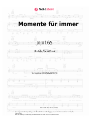 Sheet music, chords JoJo165 - Momente für immer