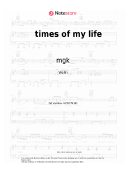Sheet music, chords mgk - times of my life 