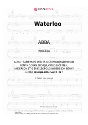 Sheet music, chords ABBA - Waterloo