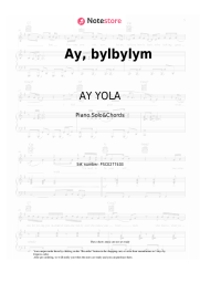 Sheet music, chords AY YOLA, Alsou - Ay, bylbylym