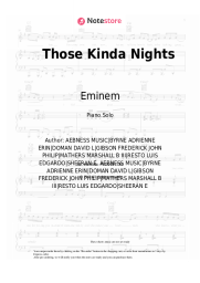 Sheet music, chords Eminem, Ed Sheeran - Those Kinda Nights