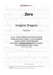 Sheet music, chords Imagine Dragons - Zero