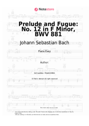 Sheet music, chords Johann Sebastian Bach - Prelude and Fugue: No. 12 in F Minor, BWV 881