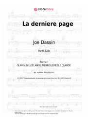 Sheet music, chords Joe Dassin - La derniere page