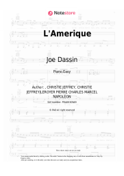 Sheet music, chords Joe Dassin - L'Amerique