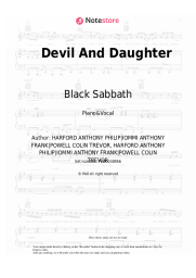 Sheet music, chords Black Sabbath - Devil And Daughter
