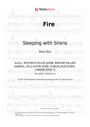 Sheet music, chords Sleeping with Sirens - Fire