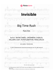 Sheet music, chords Big Time Rush - Invisible