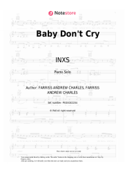 Sheet music, chords INXS - Baby Don't Cry