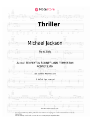 Sheet music, chords Michael Jackson - Thriller