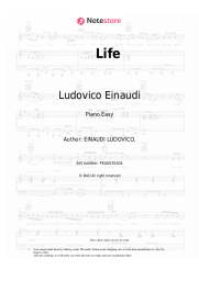 Sheet music, chords Ludovico Einaudi - Life