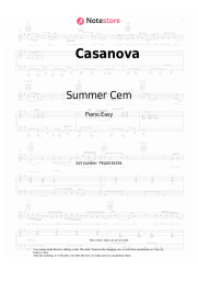 Sheet music, chords Summer Cem, Bausa - Casanova