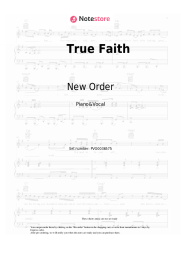 Sheet music, chords New Order - True Faith