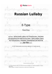 Sheet music, chords E-Type - Russian Lullaby