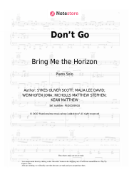 Sheet music, chords Bring Me the Horizon, Lights - Don’t Go