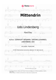 Sheet music, chords Udo Lindenberg - Mittendrin