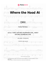 Sheet music, chords DMX - Where the Hood At
