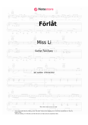 Sheet music, chords Miss Li - Förlåt