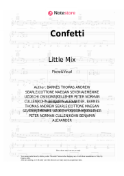 Sheet music, chords Little Mix, Saweetie - Confetti