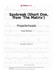 Sheet music, chords Propellerheads - Spybreak (Short One, from 'The Matrix')