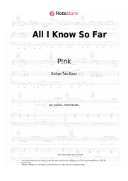 Sheet music, chords P!nk - All I Know So Far