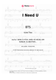 Sheet music, chords BTS - I Need U