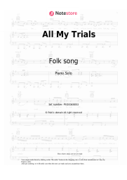 Sheet music, chords Folk song - All My Trials