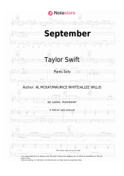 Sheet music, chords Taylor Swift - September