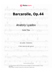 Sheet music, chords Anatoly Lyadov - Barcarolle, Op.44