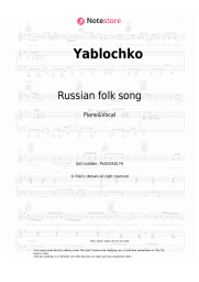Sheet music, chords Russian folk song - Yablochko